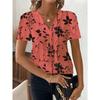 Fashion Casual Printed V-neck Top T-shirt for Women