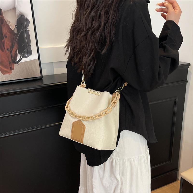 Fashion Shoulder Small Bag Women's 2025 Spring and Summer New Chain Handbag Premium Versatile Messenger Bucket Bag