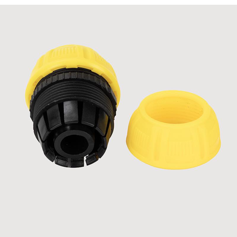 Yellow 6-Point Hose Repair Connector & Quick Extension Fitting.