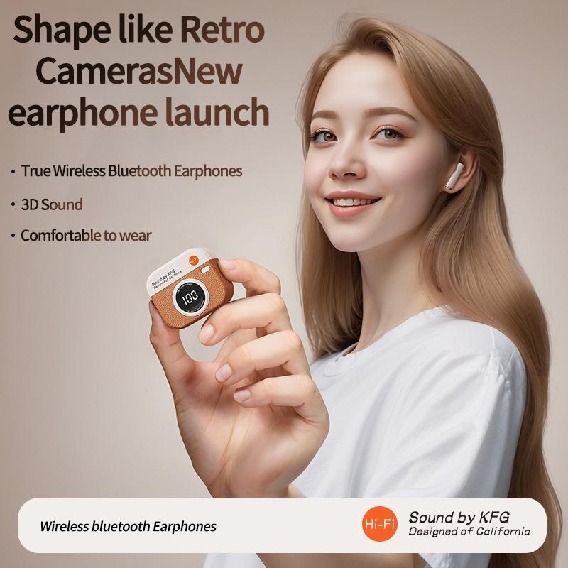 Wireless Earphones with 5.4 Bluetooth 36 Hours Play Back Sport Earbuds with LED Display Headphones and Built-in Mic