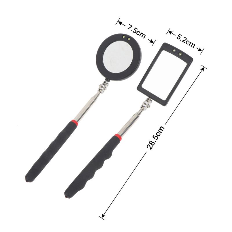 Car 360° Inspection Mirror Led Light Telescopic Inspection Mirror For Check The Condition Of Vehicle Automotive Repairs Tools