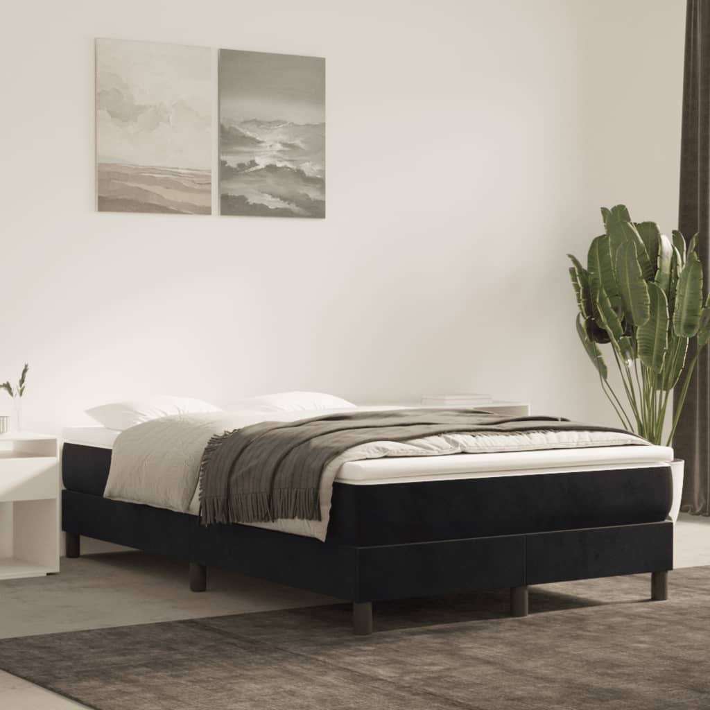 Box Spring Bed Frame Black 120 x 200 cm Velvet