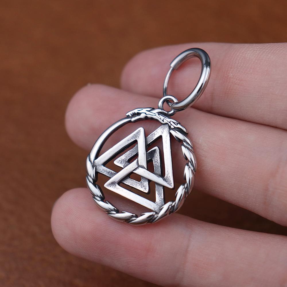 Fashion Nordic Viking Valknut Drop Earring for Women Stainless Steel Punk Rock Rapper Earring Creative Scandinavian Jewelry Gift