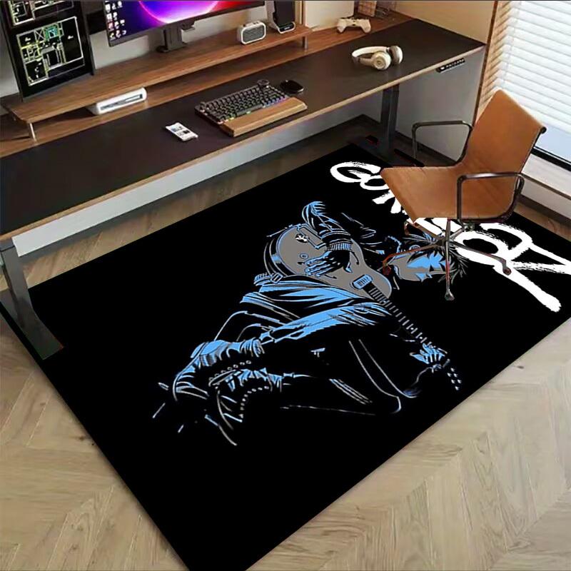 1pc Gorillaz Music Home Office, Durable Polyester Floor Mat with Easy, Office Decor, Urban Style, Nonslip Backing