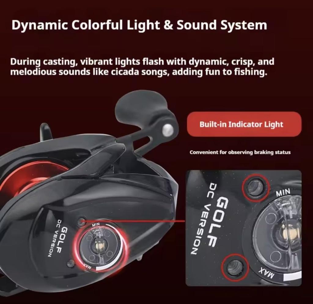 LIZARD GOLF DC 185g Lightweight Versatile Chinese DC Baitcasting Reel with Digital Brake (Left Handle)