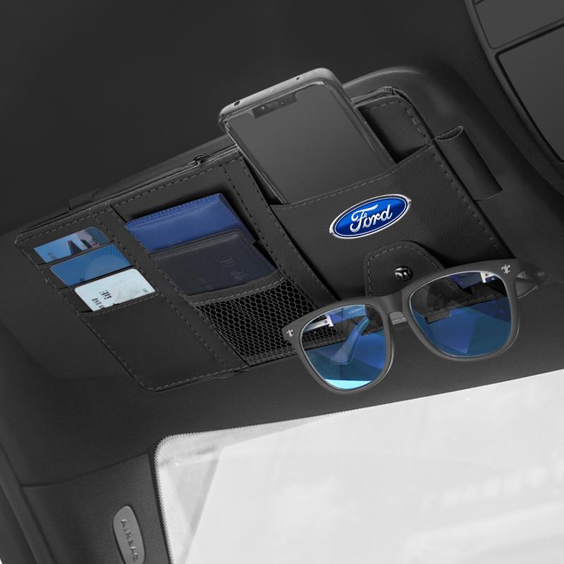 Car Sun Visor Point Type Multi-function Storage Bag Car Accessories For Ford Focus Mondeo Kuga Fiesta MK7 Escort Explorer Edge 2 4 MK2 MK4