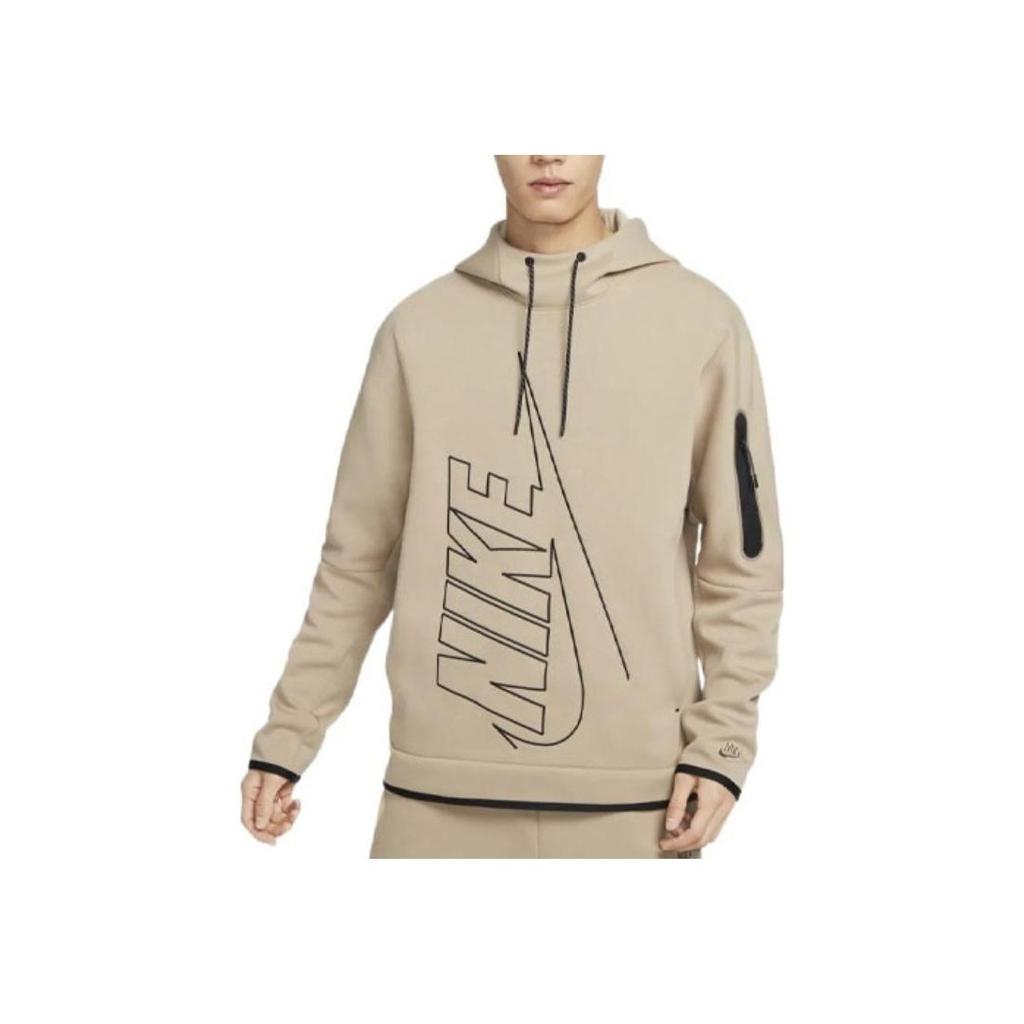 Nike Moletom com Capuz e Logo Masculino Hoodies Cáqui DX0578-247