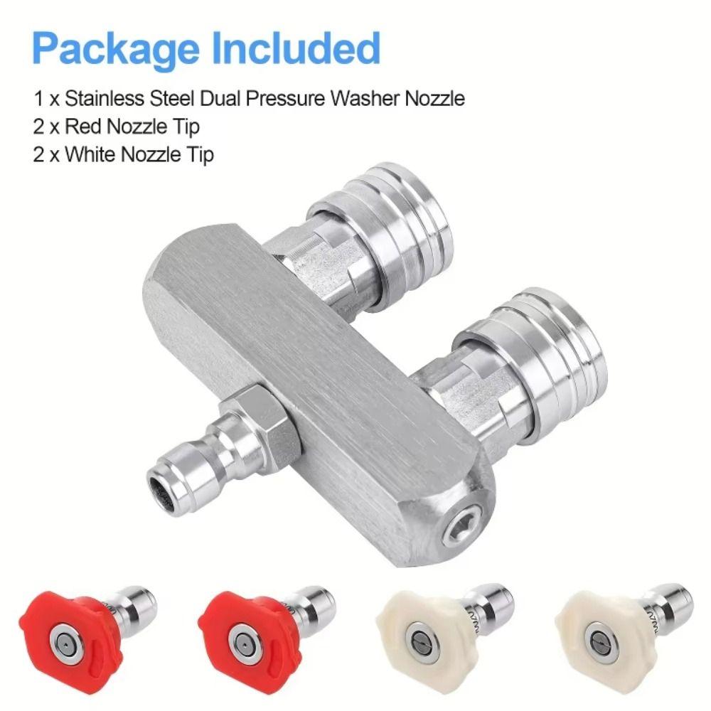 4000 PSI Power Washer Nozzle Quick Connector Dual Nozzle  Pressure Cleaning