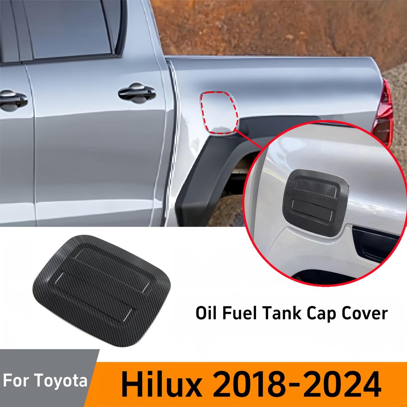 Car Accessories Fit for Toyota Hilux 2018 2019 2020 2021 2022 2023 2024 Carbon Style Fuel Filler Tank Cover Oil Fuel Tank Cap Co CARBON BLACK
