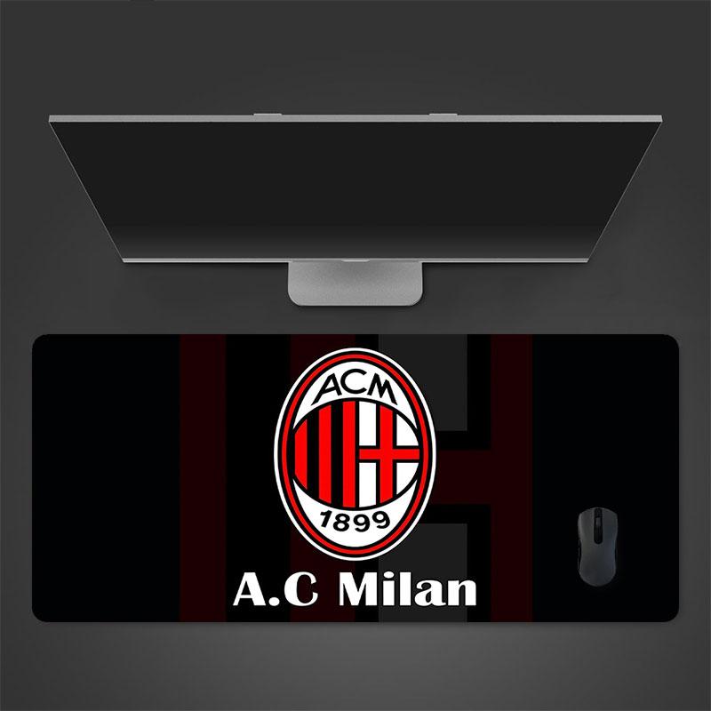 AC Milan Mouse Pad, Large Gaming Desk Mat, Non-slip XXL Mousepad for Laptop & Tablet, Mini PC Playmat with Stitched Edges