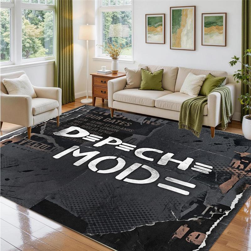 Depeche Mode Design Crystal Velvet Rug Soft Decorative Mat for Bedroom Entrance