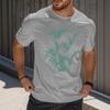 Men's Fashion Printed Round Neck Straight Shoulder Short Sleeve T-Shirt Top