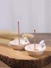 1pc White Japanese Style Creative Incense Holder With Plastic Base