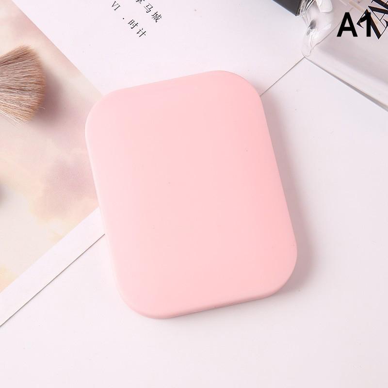 Cute Macaron Candy Color Portable Mini Handheld Folding Makeup Mirror With Comb Durable Gift Student Beauty Tools