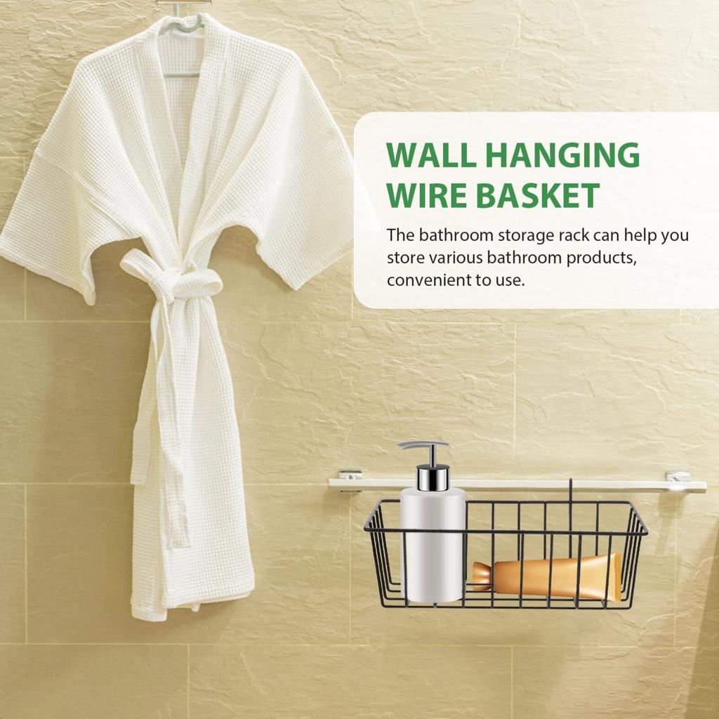 OUNONA Wire Basket Hanging Basket Set of for Shampoo Magazine Sundries Iron Mesh Bath Shelf, Wall-Mounted Storage, 3, Kitchen, Holder, Metal, Storage,