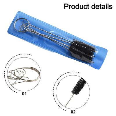 Pièces de brosse cylindrique à tube, 5 pièces/ensemble, alésages, manche long