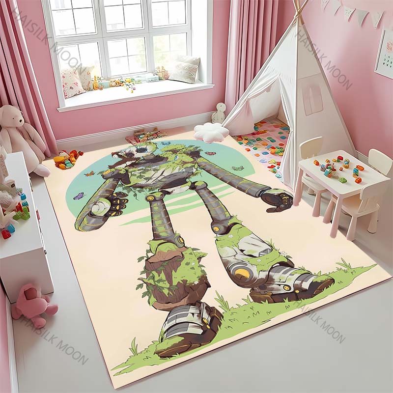 Cartoon The W-Wild R0b0t Printed Carpet Baby Creeping Rug for Kid Play Mat Children Room Decor Area Floor Mat for Bedroom Gifts