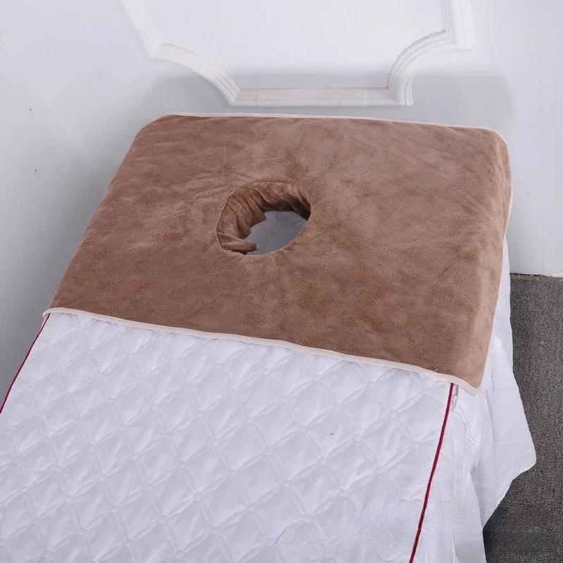40*80cm Thickened Beauty SPA Massage Table Planking Face Towel with Hole Bed Bandana