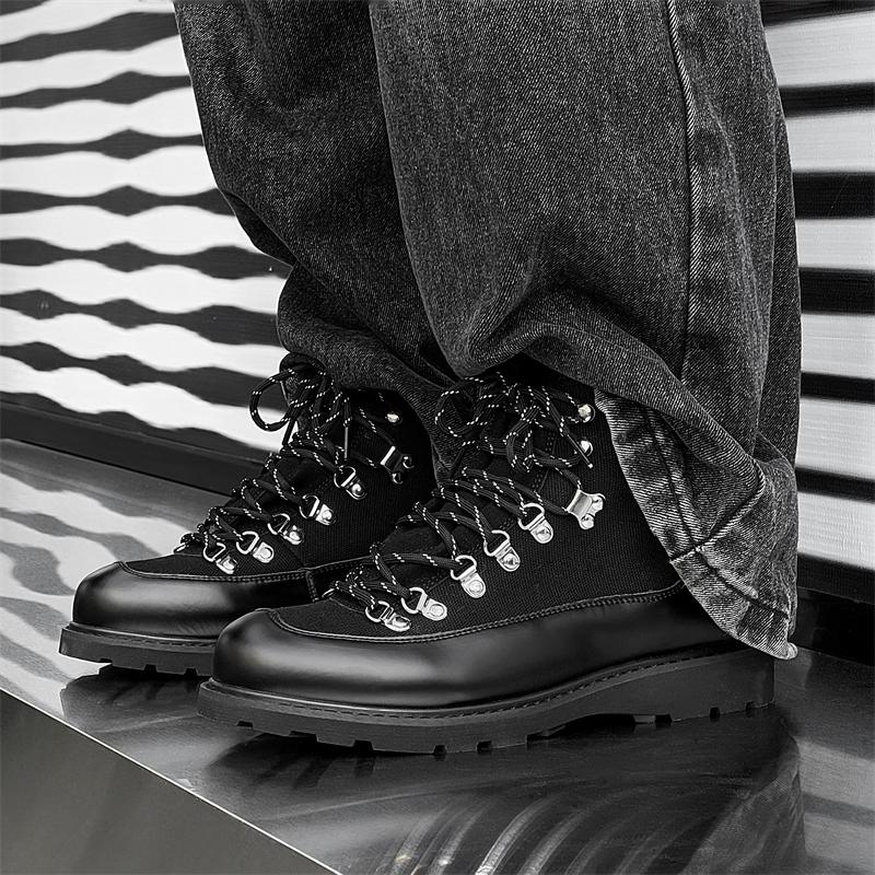 Fashion Leather Ankle Boots For Man Genuine Leather Big Size Boots High Quality Designer Formal Platform Casual Boots Fashion