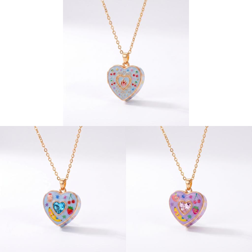 Heartshaped Pendant Necklace With Cubic Zirconia For Casual Wear