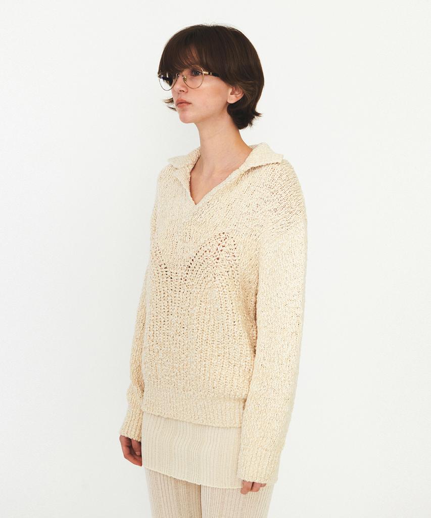 Daiaegeuneol Open Collar Overfit Knit (Ivory)