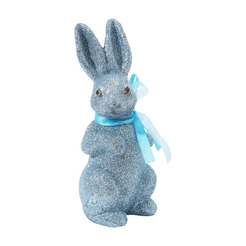 User Friendly Glittering Easters Rabbit Statue Colorful Portable for Holiday DIY Decorations Safe for Children