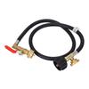 3FT Gas Refill Adapter Hose with Gauge and Valve 350PSI High Pressure QCC1 Connector 1lb To 20lb