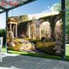 2D Mythical Ancient Garden Backdrop Stone Arches, Statues and Blooms Portrait Studio Background