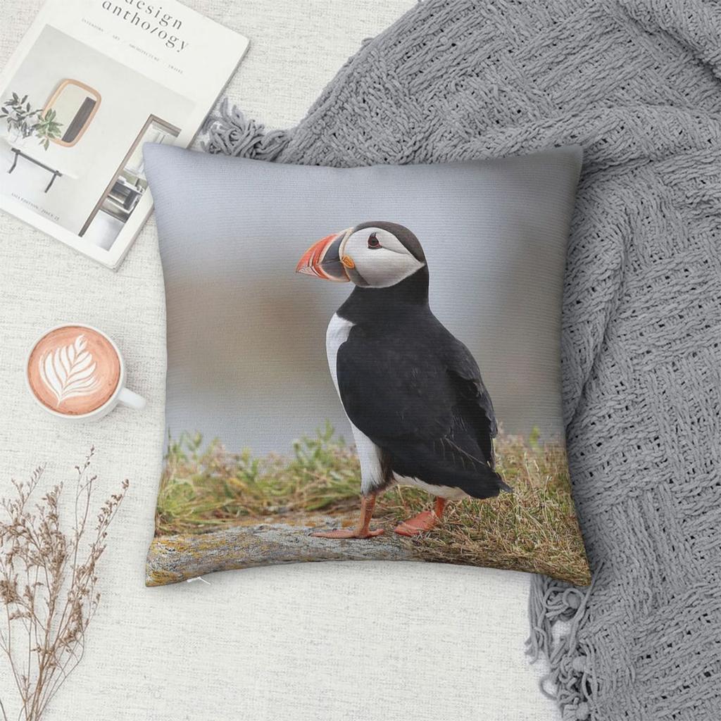 Atlantic Puffin Newfoundland Pillowcase Polyester Linen Velvet Creative Zip Decor Sofa Cushion Cover