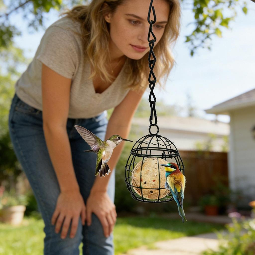 Suet Feeder Metal Squirrel Proof Wildlife Food Station With Hook Bird Suet Feeder For Outside Garden Yard Patio Backyard