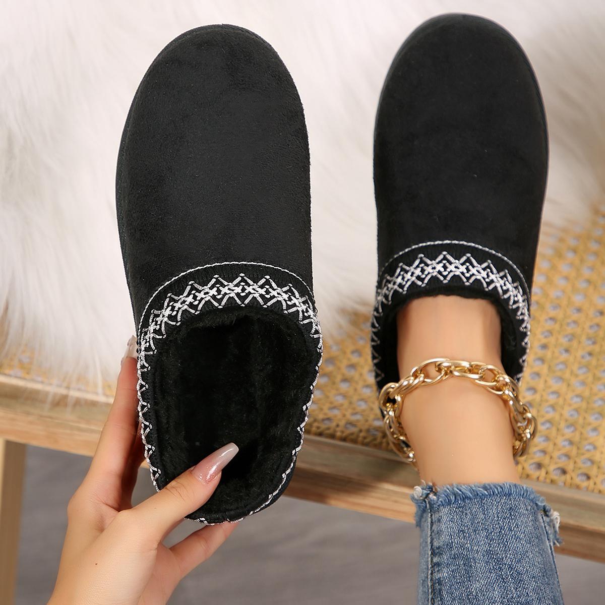 

Мода 2024 Женские шерстяные тапочки Теплые на платформе Низкие зимние ботинки Тапочки Женские Уличные Нескользящие Ботинки Обувь для женщин ботильоны 42 чёрный