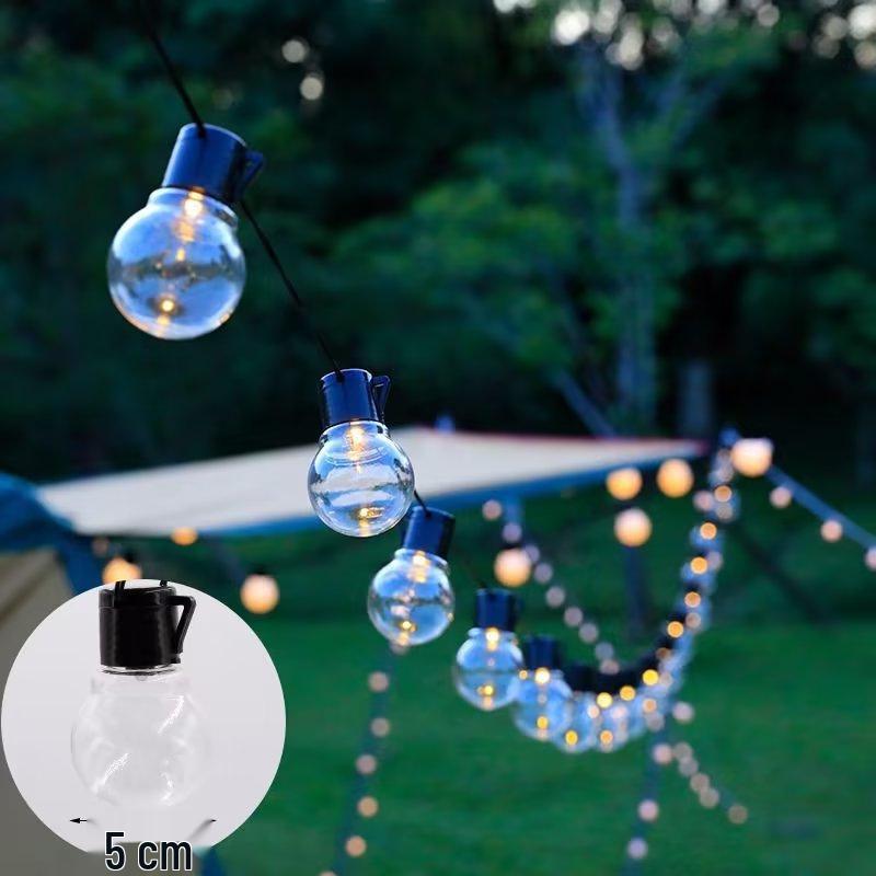 Colorful LED Bulb String Lights for Camping, Weddings, and Outdoor Decor