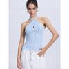 Za2025 Summer New Women Clothes Versatile Slim Fit Stretch Tight Neck Collar Backless Sleeveless Vest Style Top
