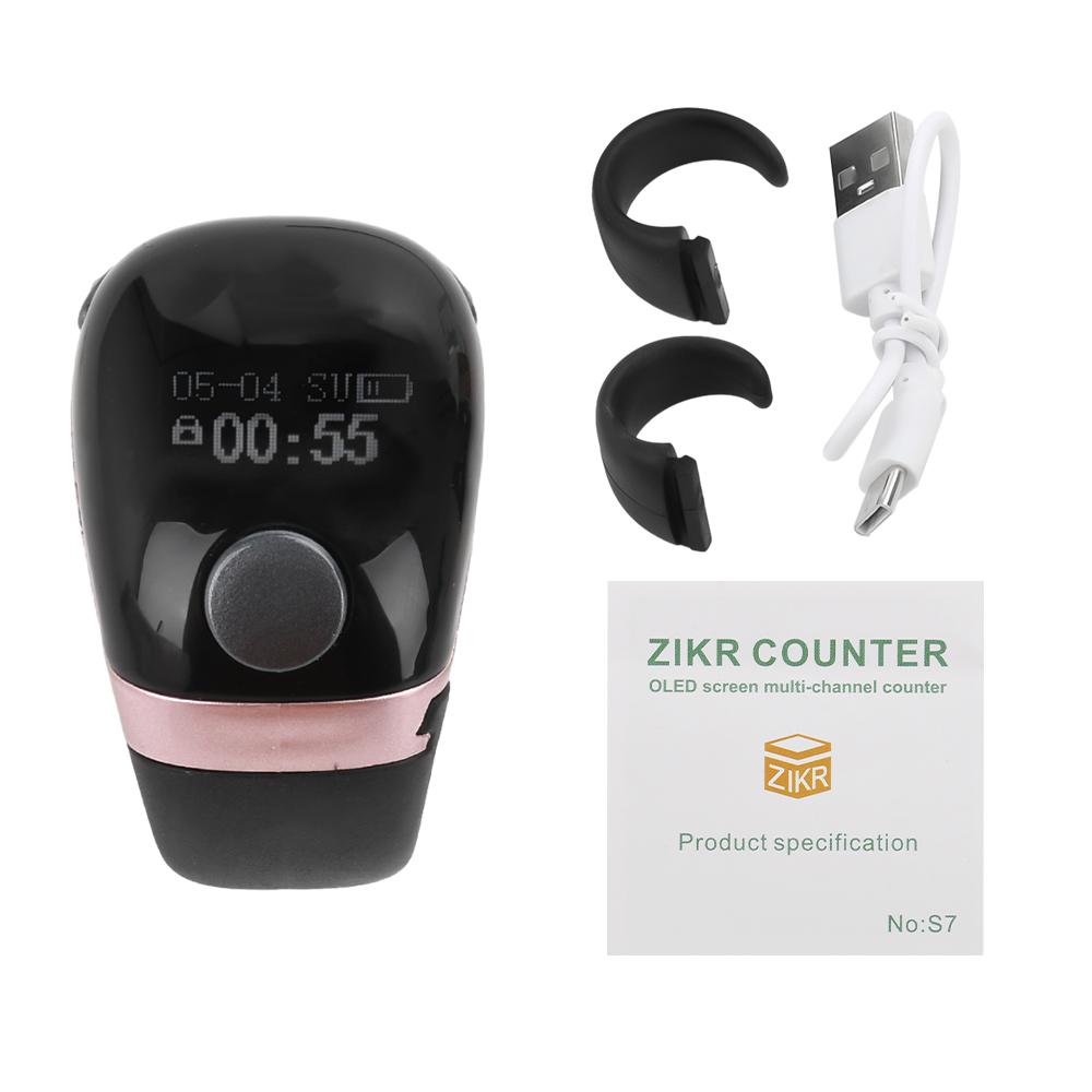 

Счетчик пальцевой Трехступенчатый регулируемый Портативный счетчик Перезаряжаемый Кольцевой Кнопочный счетчик OLED Электронный Цифровой счетчик