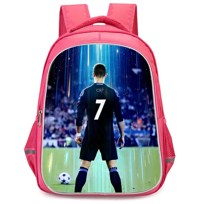 Cr7 Rucksack Hochauflösender Druck Große Kapazität Multifunktion Reißverschluss Oxford Rückenschutz Leichter Rucksack