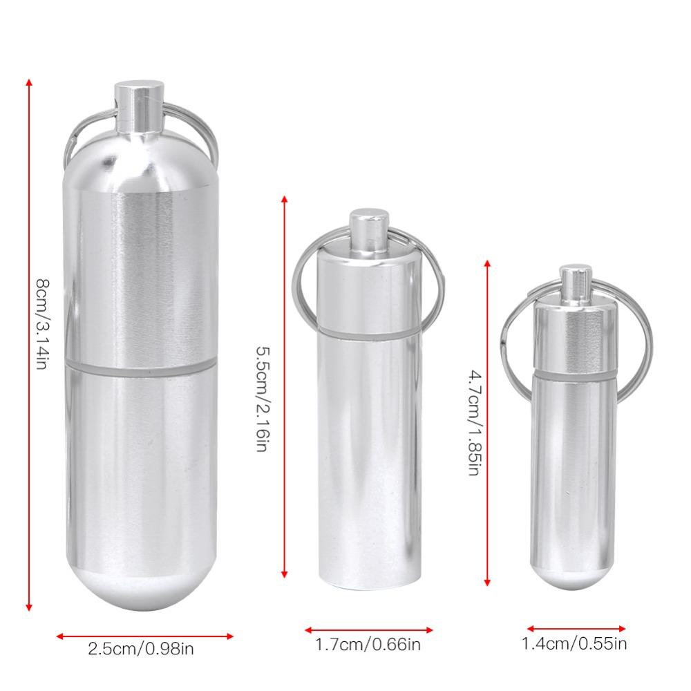 3 Pcs Compact Aluminum Alloy Pill Can Portable Lightweight Medicine Holder Sealing Waterproof Aluminum Alloy Pill Box Pocket