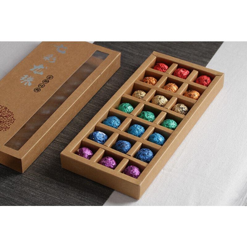 21 Stück Yunnan Pu'er Tee Bunte Drachenperle Handgemachter Drachenperle Pu'er Rohtee