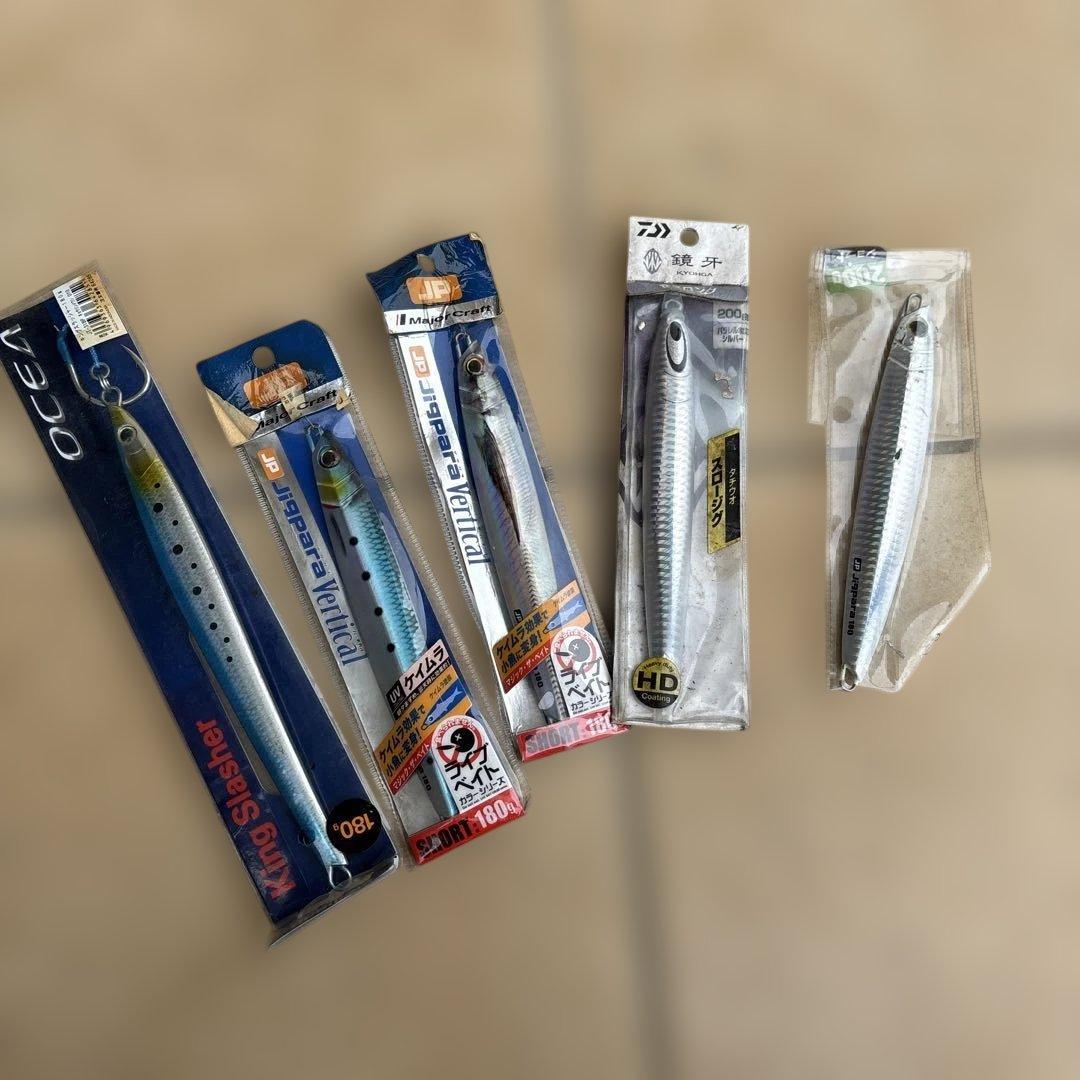 Used Metal jig set of 5 180g 200g