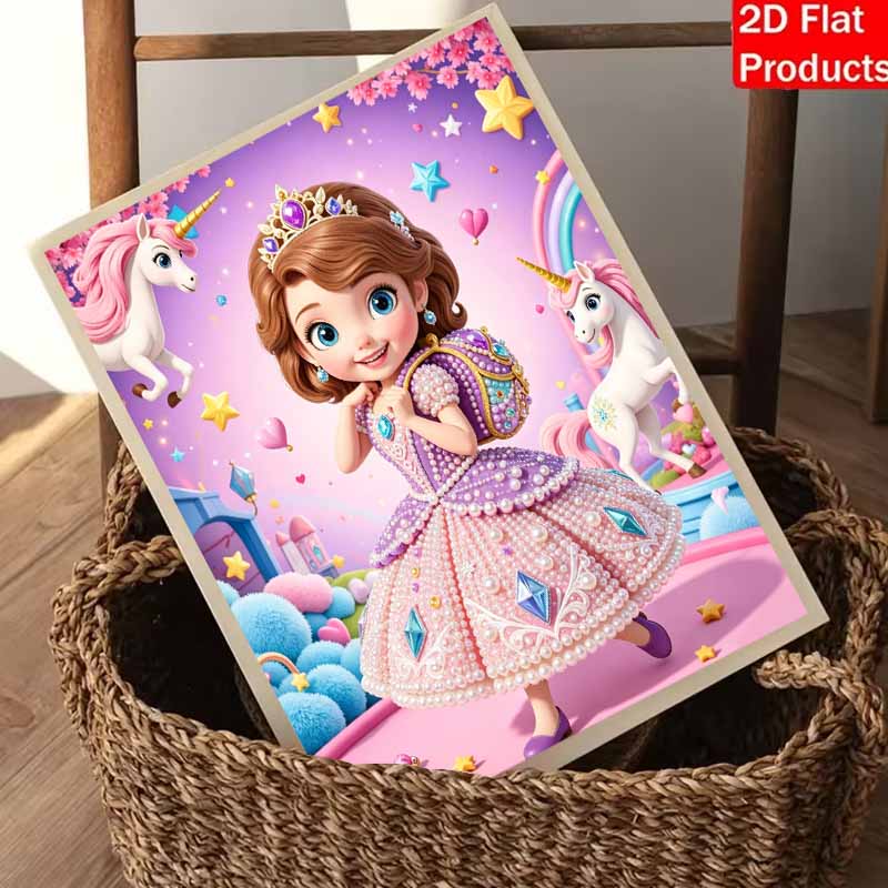 Disney unicorn pearl painting handmade diy pearl art painting simple living room hanging painting decoration