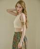 Bikini Bender Farid Crochet Back Ribbon Sleeveless Crop Top