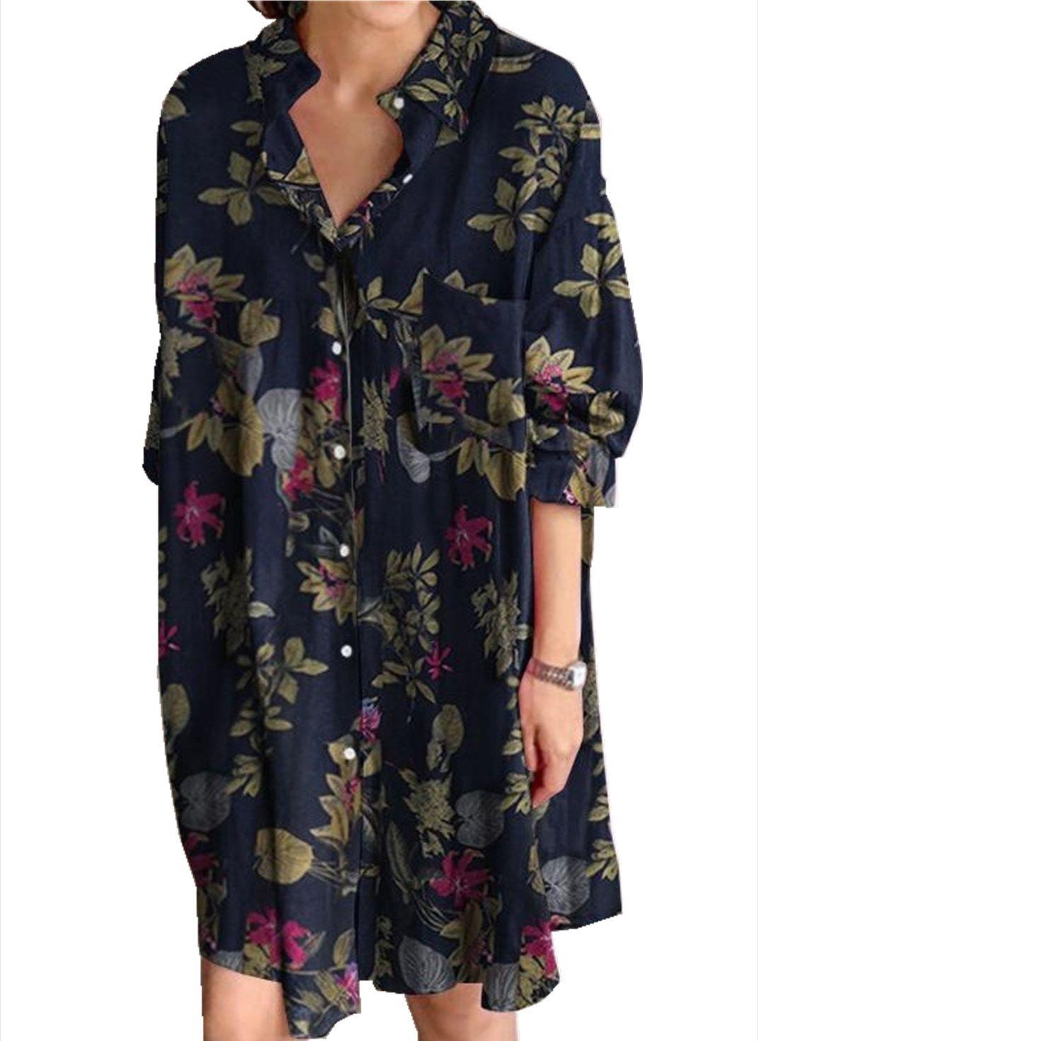 

Spring and Autumn Women s Cardigan Long-sleeved Lapel Mid-length Temperament Shirt Women s Clothing XS чорний