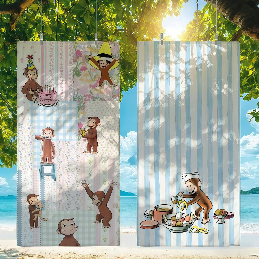 Cartoon C-Curious G-George Towel Quick Drying Beach Towels Are Suitable For Swimming Pools Camping Yoga And The Gym