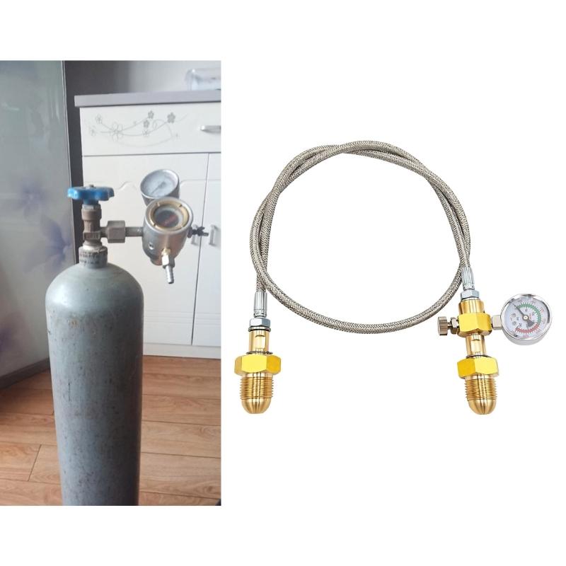 Furtun cu împletitură de oțel pentru gaz argon cu racord de 5/8 Conexiune ușoară Rezistență la presiune înaltă Furtun adaptor pentru transfer stație de umplere