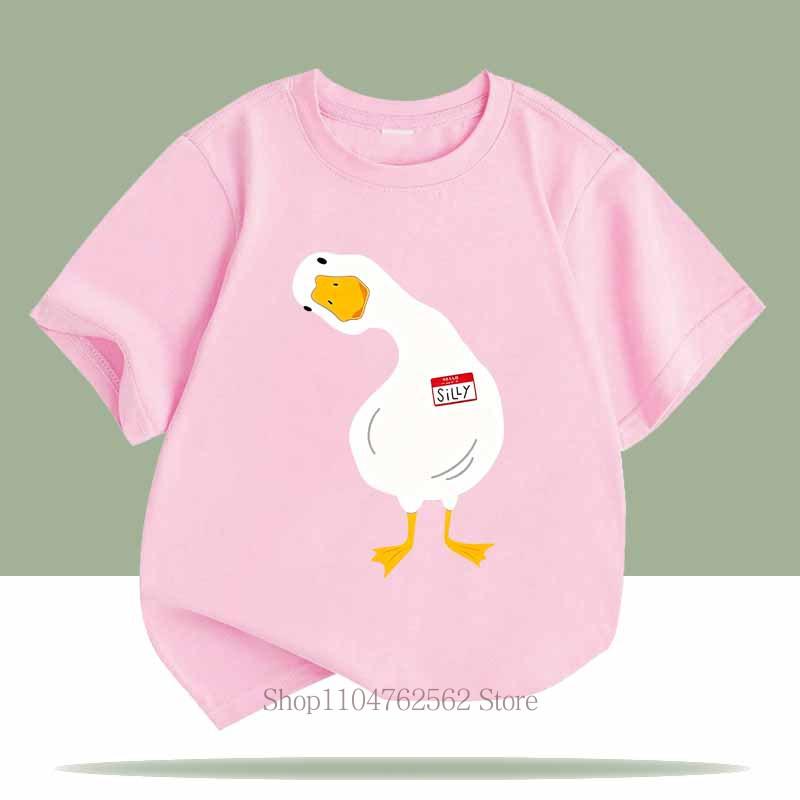 Little Duck Baby Graphic Print Tshirt for Boys Girls Summer Casual Children Cute Colorful Tops Kids ONeck Short Sleeve Tees