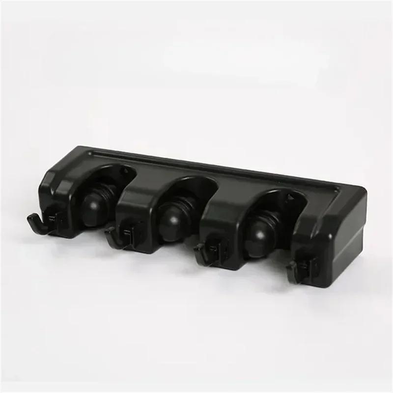 1pc Wall Mount Heavy Duty Mop and Broom Holder - Garage and Laundry Room Storage Rack Bathroom Accessories Kitchen Storage black