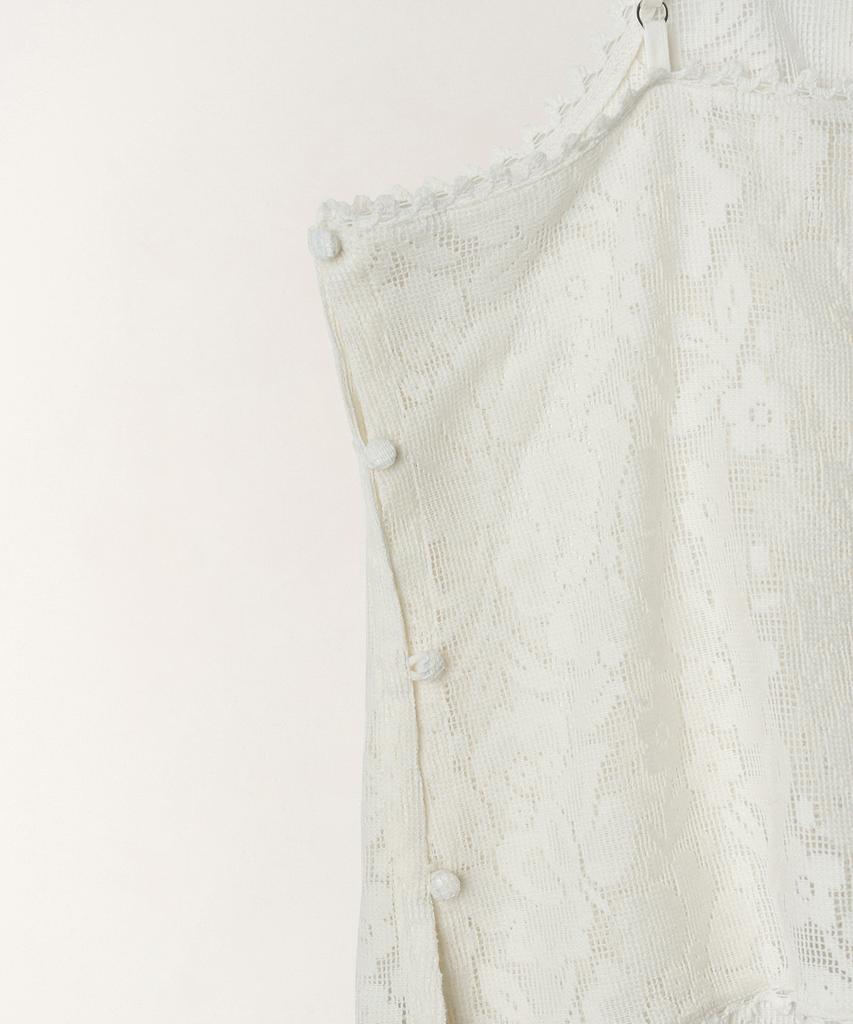 Tudument Crochet Knit Sleeveless Top_White