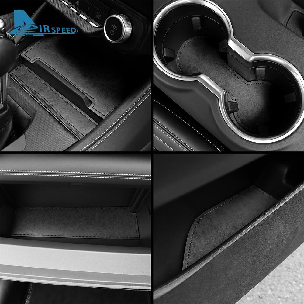 Cup Mat For Ford Mustang GT 2024 2025 2026 2027 LHD RHD Car Anti-Slip Dust-proof Rubber Pad Gate Sticker Interior Accessories