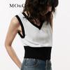 MO&Co. Women's V-Neck Short Knit Tank Top