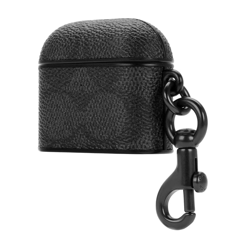 AirPods Leather Authentic Coach C [Coach] (3rd Generation) Case, (Signature Charcoal)