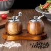 Wood Salt Pepper Mill Hand Operated Mini Ceramic Core Grinder Pepper And Salt Shakers Multipurpose Grinder BBQ Kitchen Tools